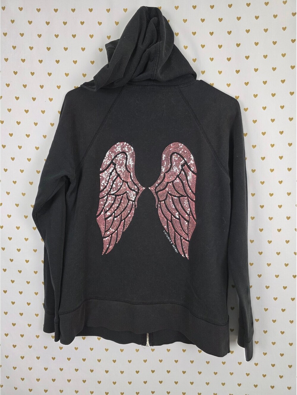 Victorias Secret Angels Bling Sequined Wings Full zip hoodie jacket  Large